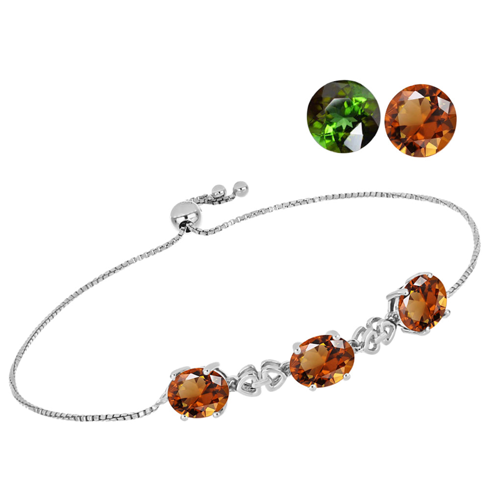 Pulsera de Plata con Zultanita de Anatolia certificado y cultivado en laboratorio