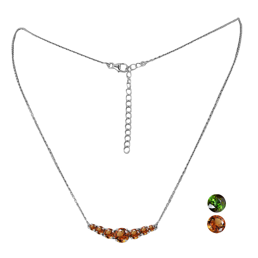 Collar de Plata con Zultanita de Anatolia certificado y cultivado en laboratorio