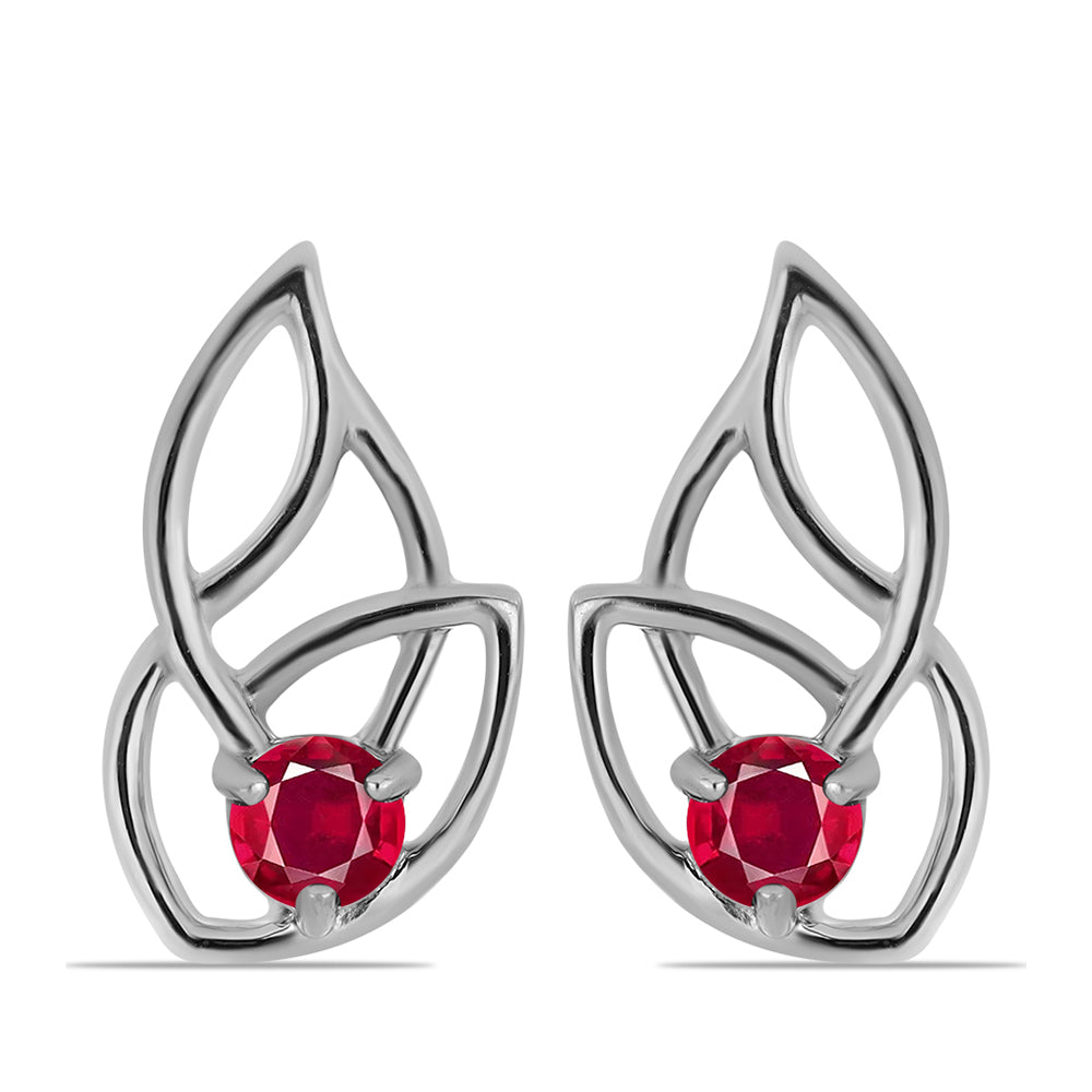 Pendientes de Plata con Rubí de Madagascar