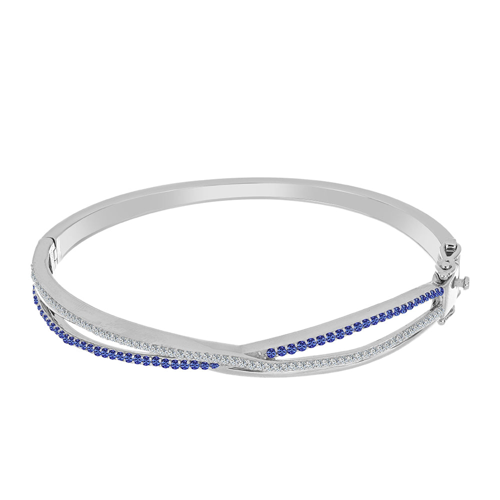 Brazalete de Plata con Tanzanita y Topacio Blanco