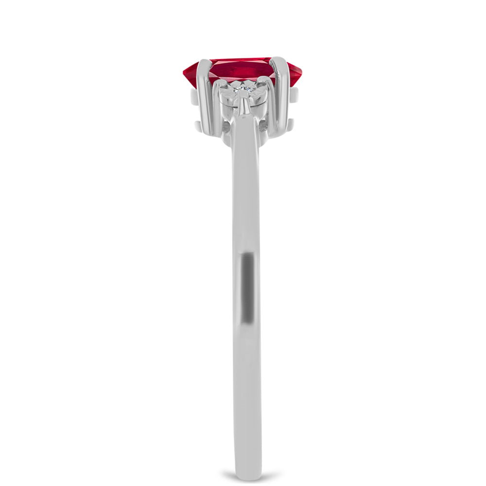 Anillo de Plata con Rubí de Madagascar y Topacio Blanco