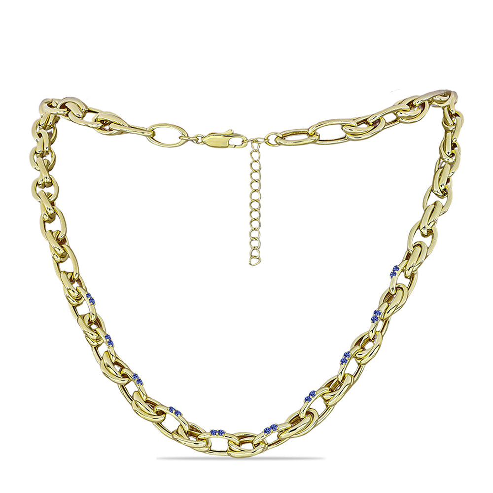 Collar de Plata Bañada en Oro con Tanzanita