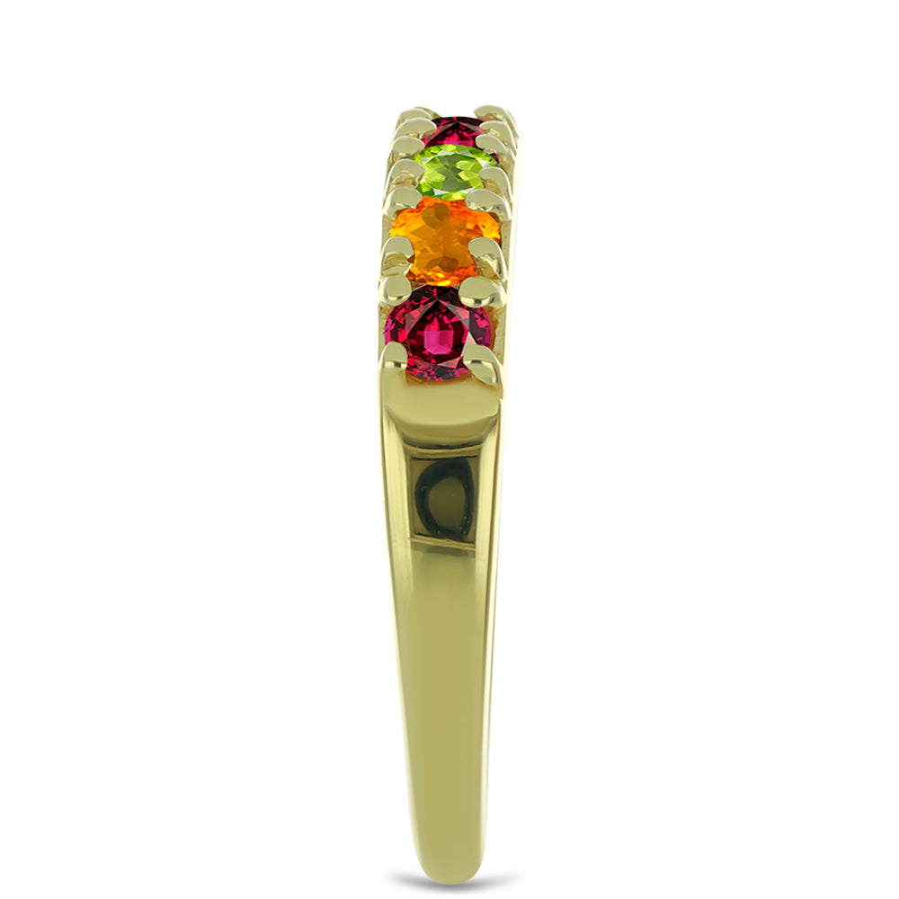 Anillo de Plata Bañada en Oro con Chakra Turmalina