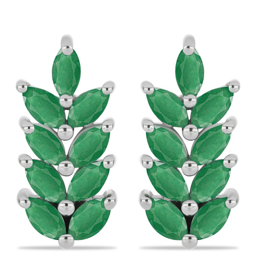 Pendientes de Plata con Esmeralda de Brasil