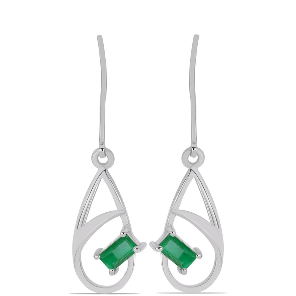 Pendientes de Plata con Esmeralda de Brasil