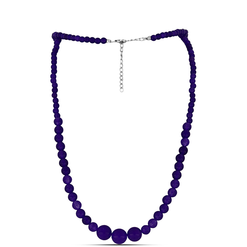 Collar de Plata con Jade Púrpura