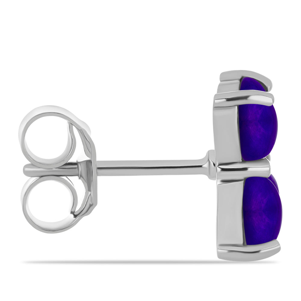 Pendientes de Plata con Jade Púrpura y Topacio Blanco