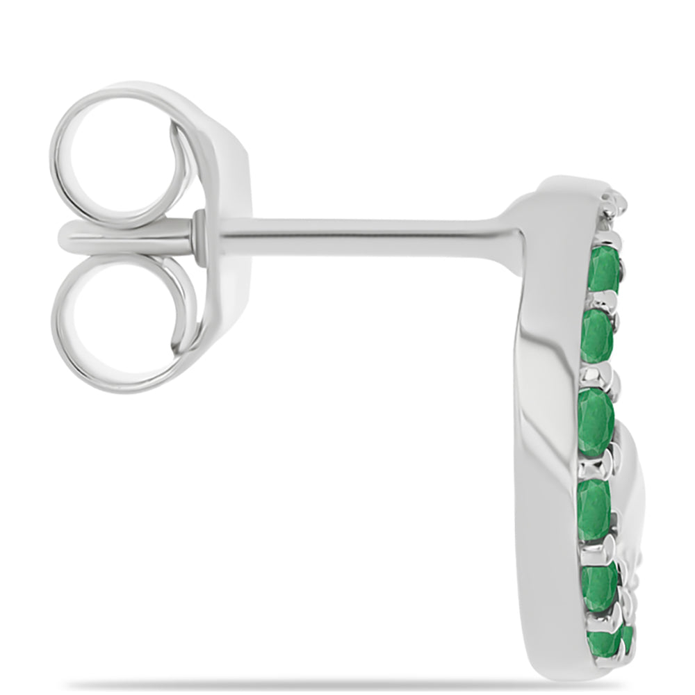 Pendientes de Plata con Esmeralda de Brasil y Topacio Blanco