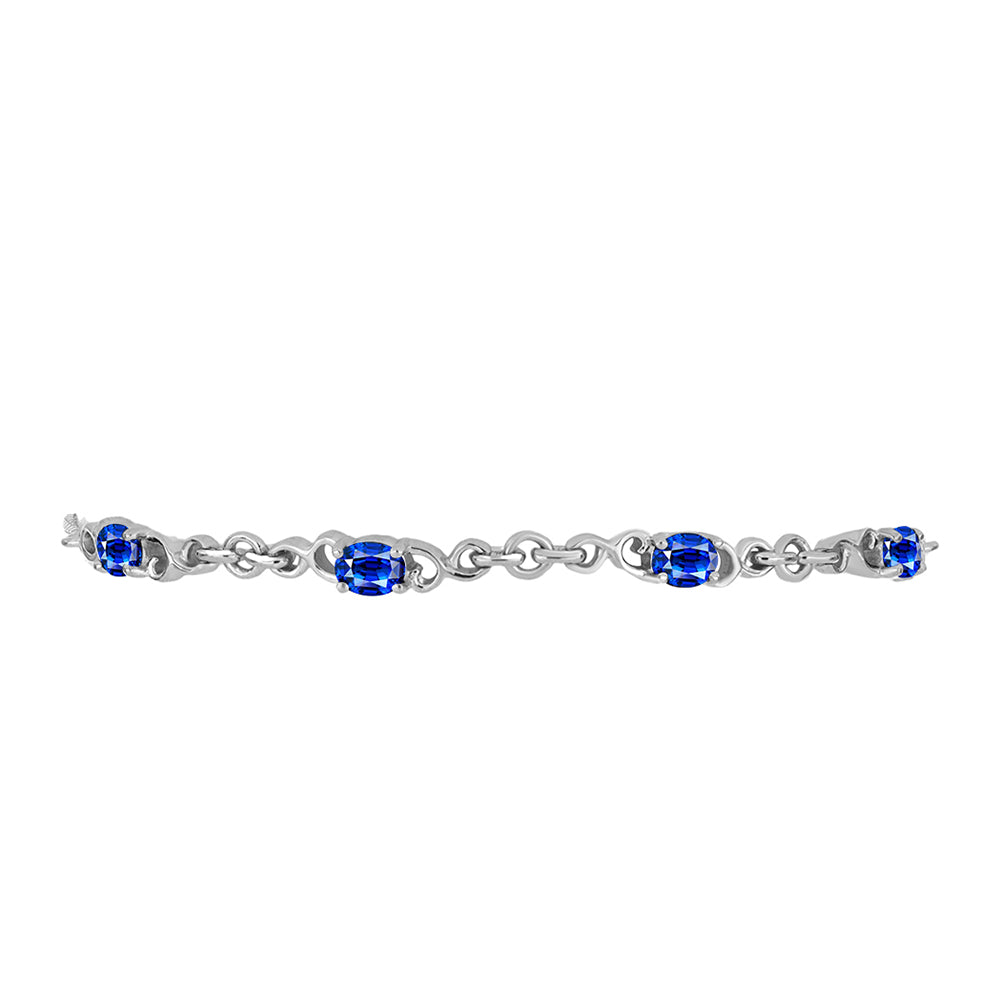 Pulsera de Plata con Zafiro Azul Australiano