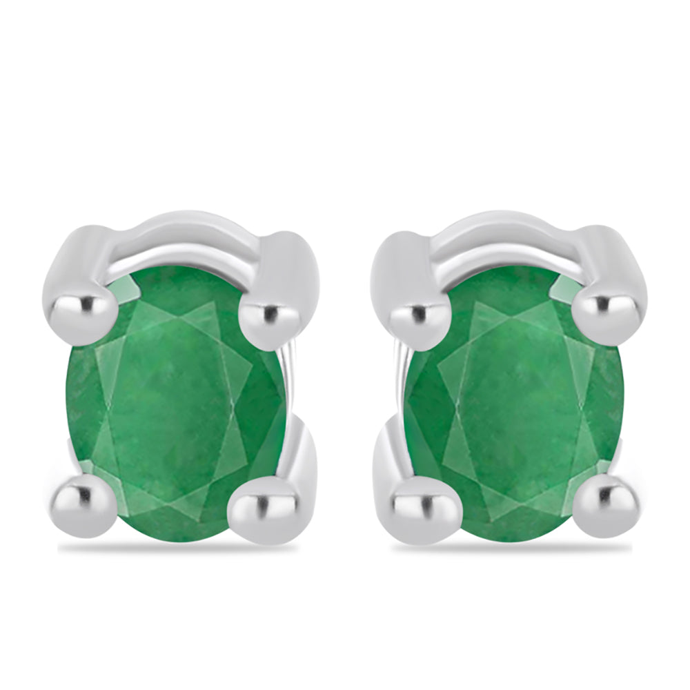 Conjunto de Plata con Rubí de Madagascar y Esmeralda de Brasil ( Pendientes )