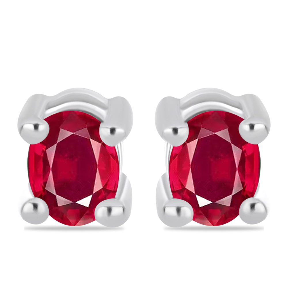 Conjunto de Plata con Rubí de Madagascar y Esmeralda de Brasil ( Pendientes )