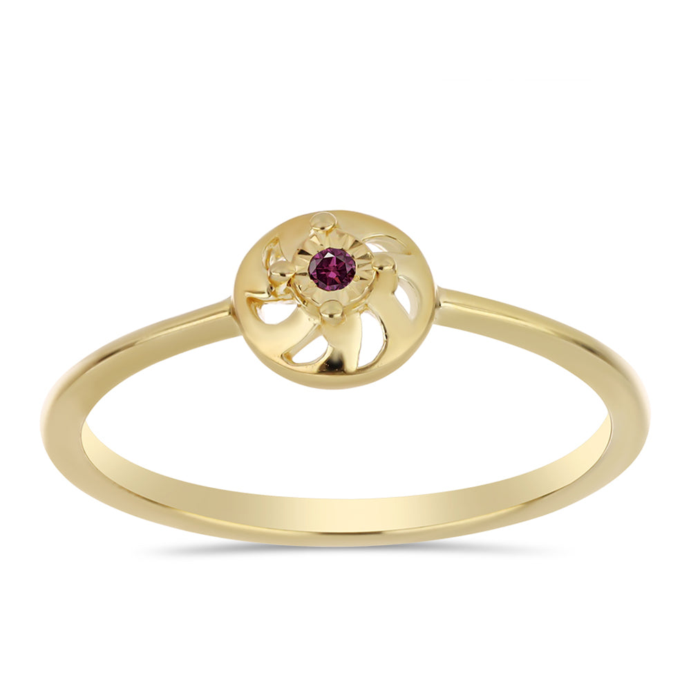Conjunto de Plata Bañada en Oro con Diamante Púrpura ( Pendientes +Anillo +Colgante )