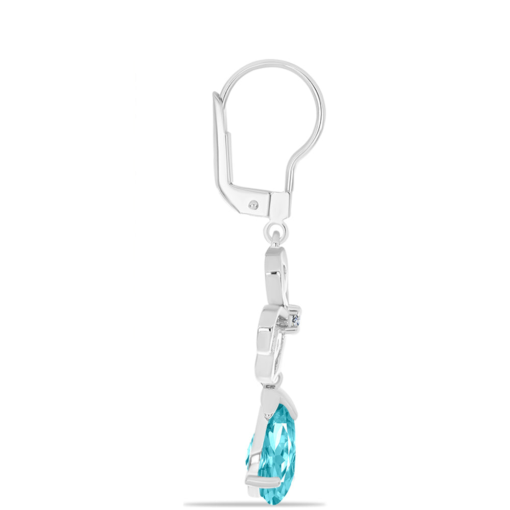 Pendientes de Plata con Cuarzo Paraiba y Topacio Blanco