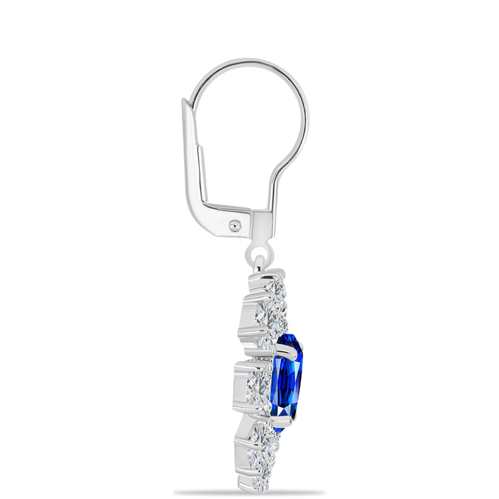 Pendientes de Plata con Zafiro Azul Australiano y Topacio Blanco