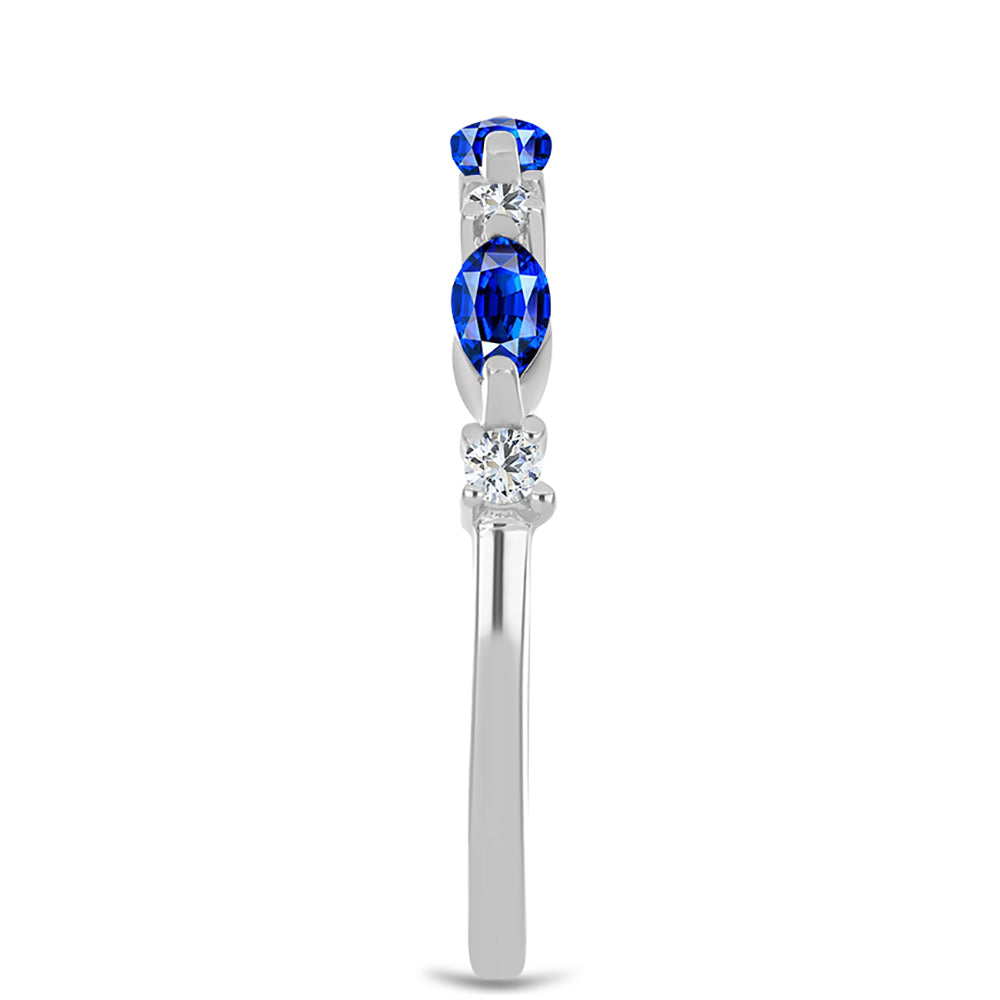 Anillo de Plata con Zafiro Azul Australiano y Topacio Blanco