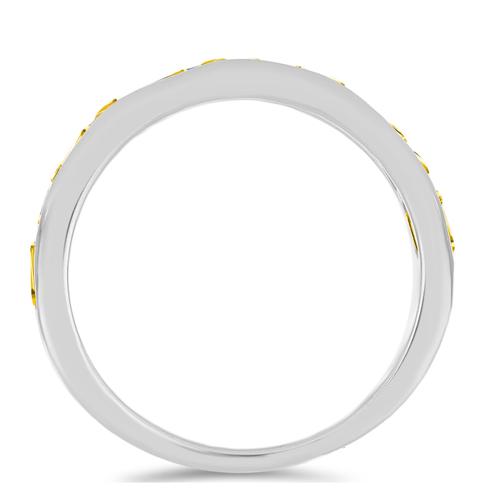 Anillo de Plata con Citrino de los Montes Urales y Topacio Blanco
