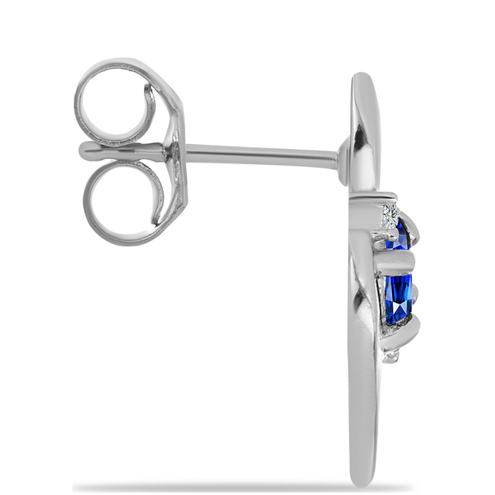 Pendientes de Plata con Zafiro Azul Australiano y Topacio Blanco