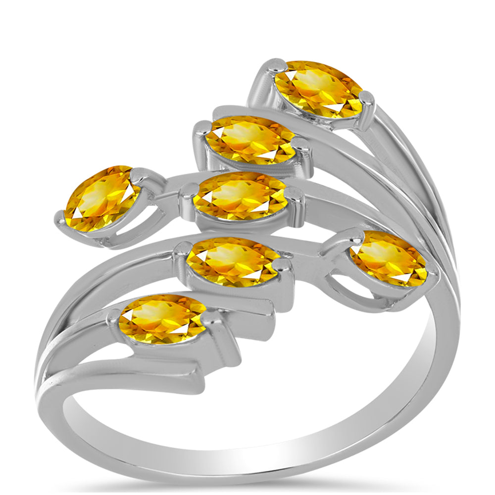 Anillo de Plata con Citrino de los Montes Urales