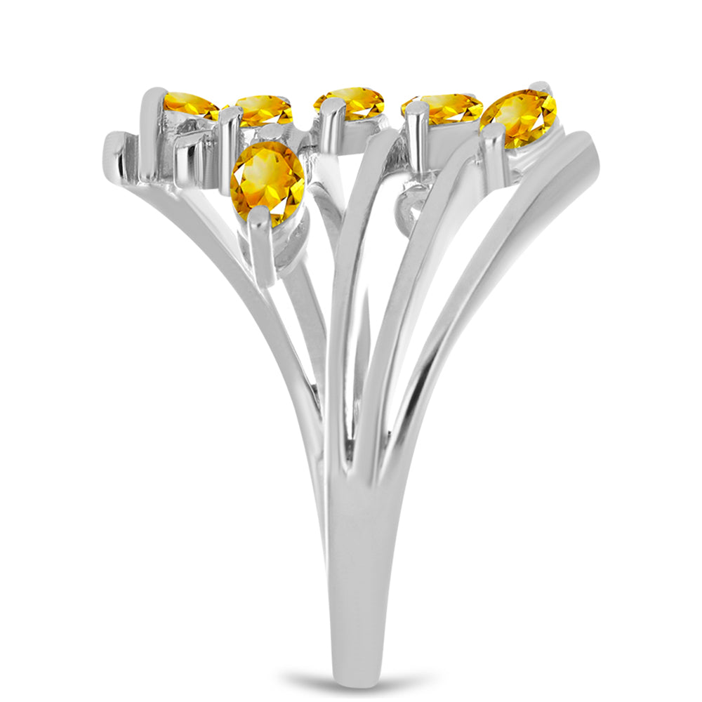 Anillo de Plata con Citrino de los Montes Urales