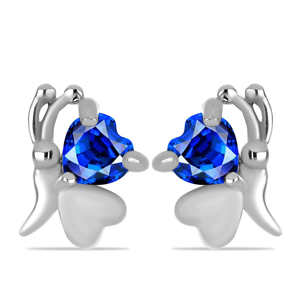 Pendientes de Plata con Zafiro Azul Australiano