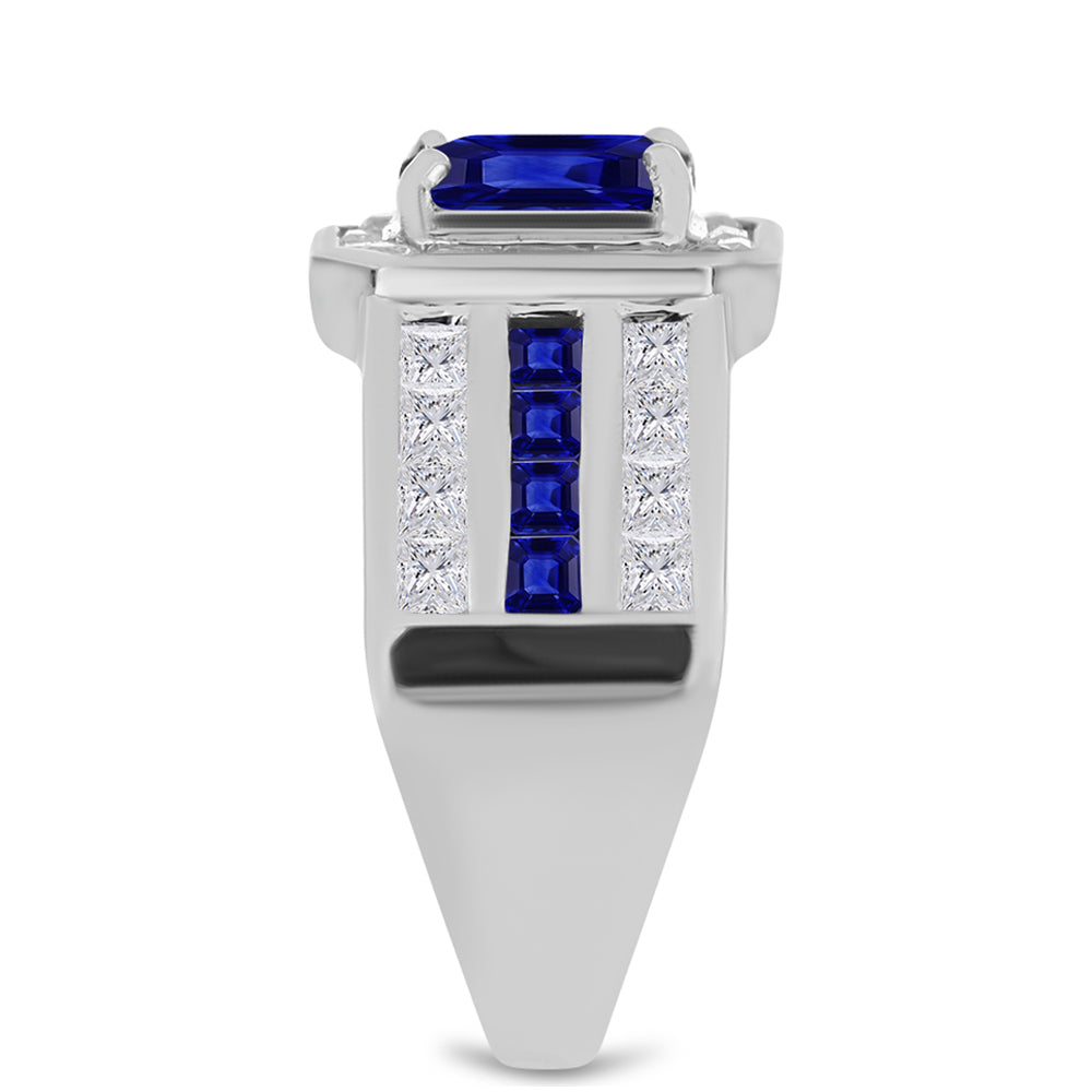 Anillo de Plata con Zafiro Azul Australiano y Topacio Blanco