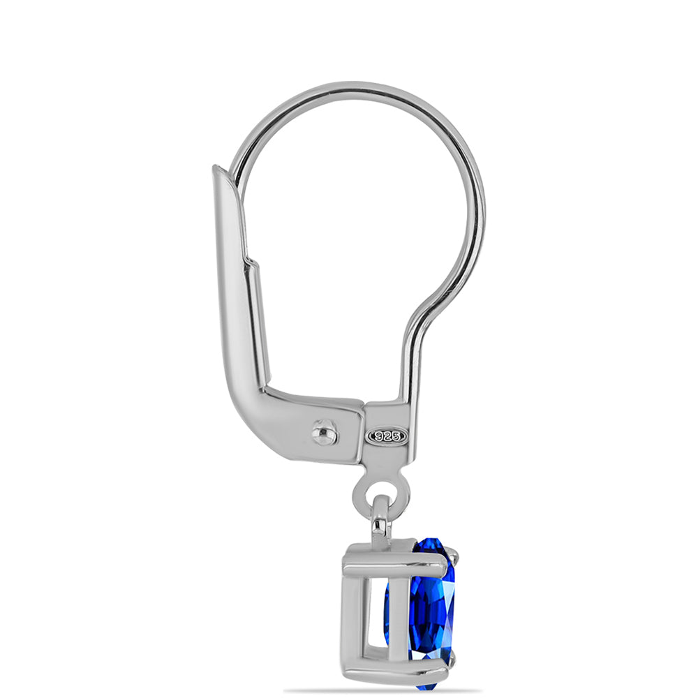 Pendientes de Plata con Zafiro Azul Australiano