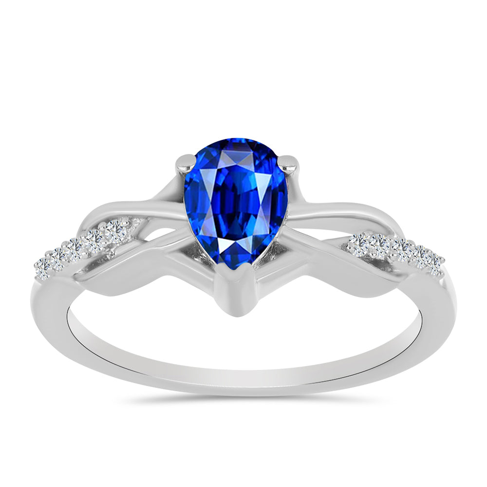 Anillo de Plata con Zafiro Azul Australiano y Topacio Blanco