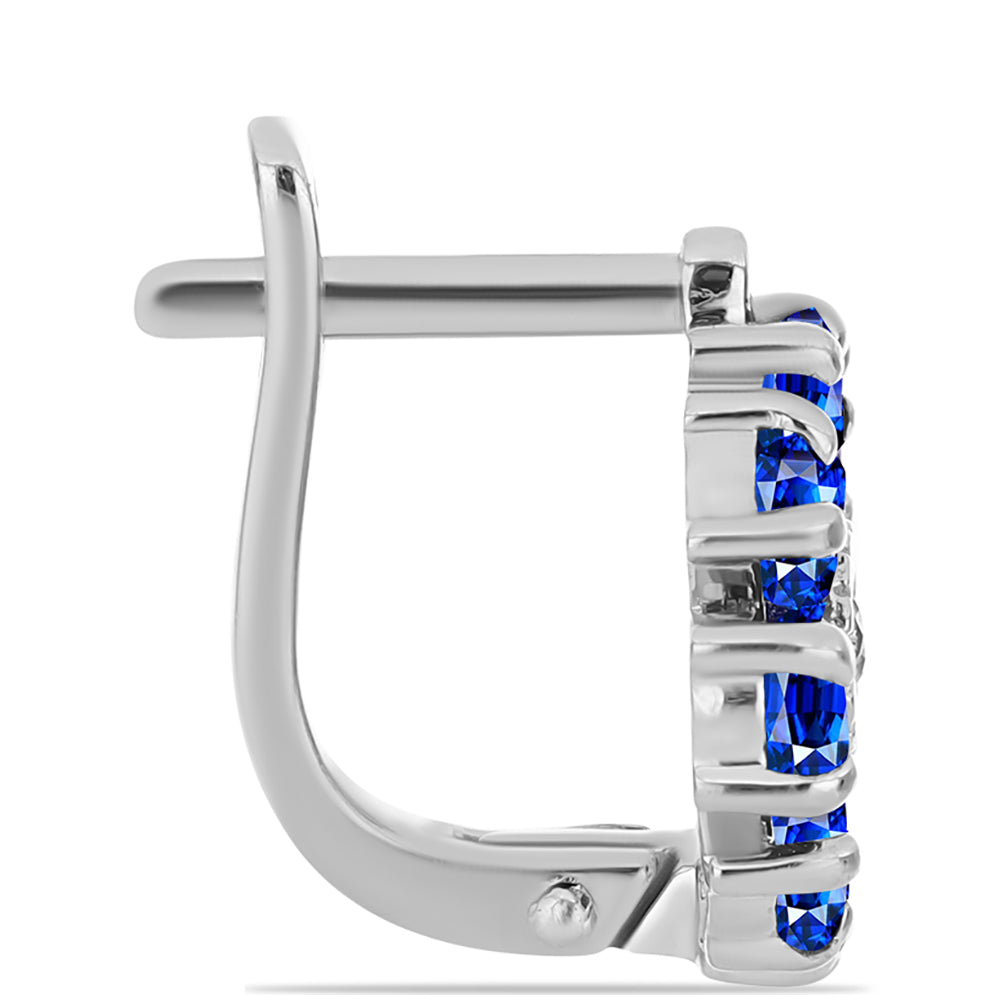 Pendientes de Plata con Zafiro Azul Australiano y Topacio Blanco