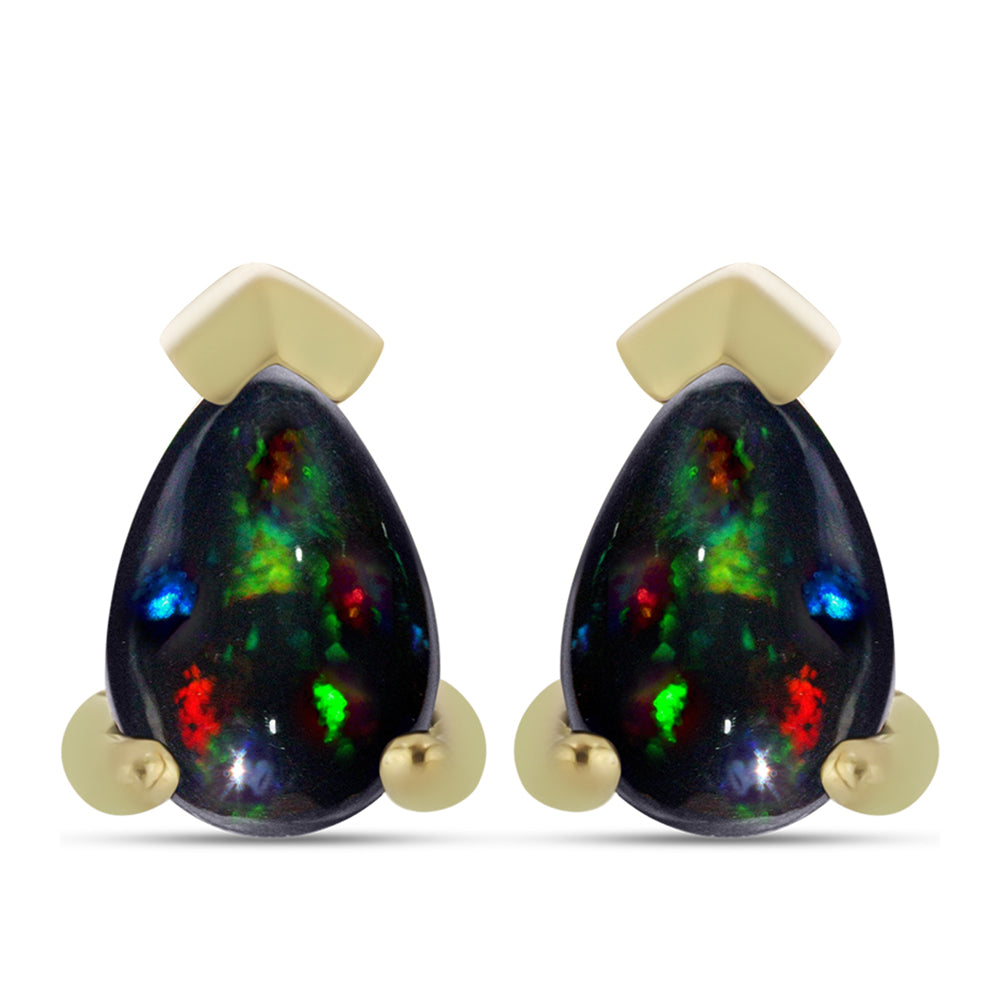 Conjunto de Plata Bañada en Oro con Ópalo negro medianoche Lega Dembi de Ëtiopía ( Pendientes +Anillo )