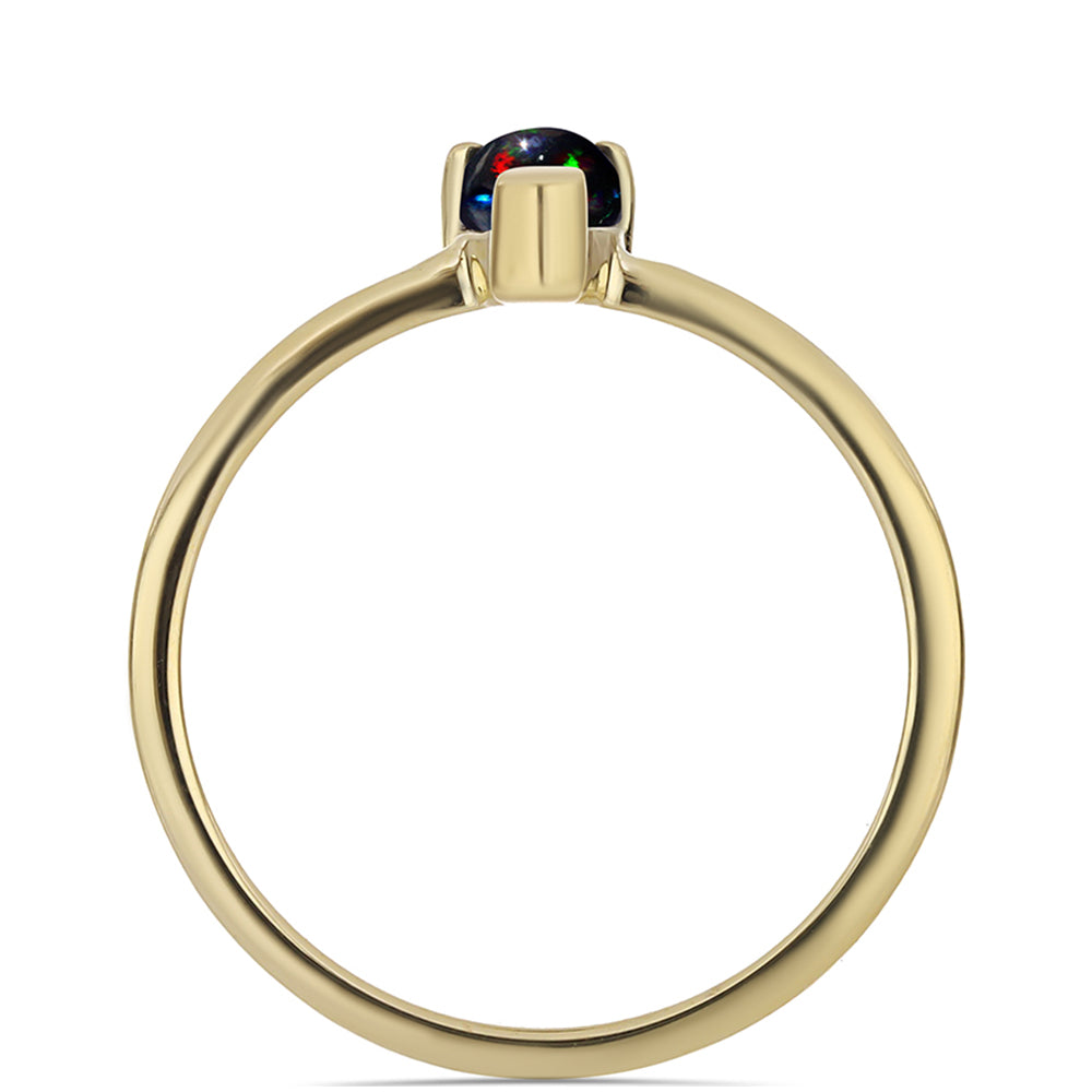 Conjunto de Plata Bañada en Oro con Ópalo negro medianoche Lega Dembi de Ëtiopía ( Pendientes +Anillo )