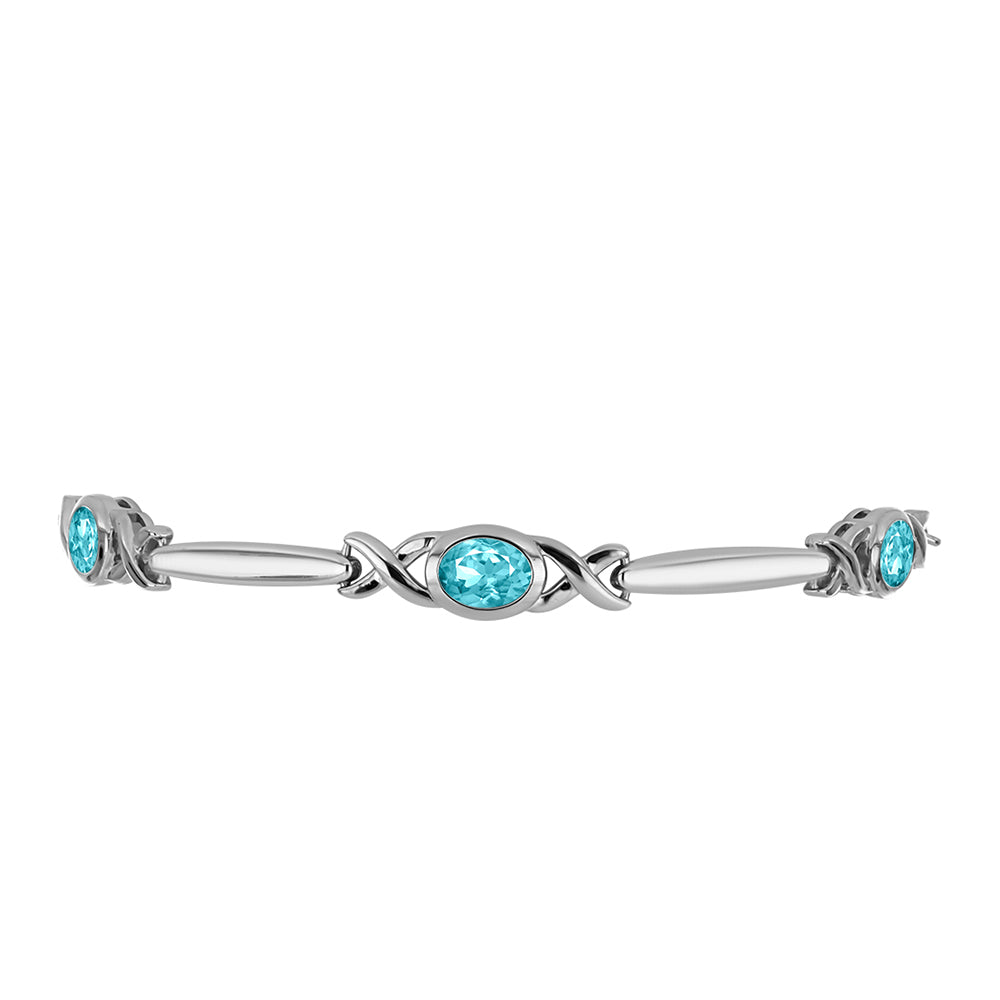 Pulsera de Plata con Cuarzo Paraiba