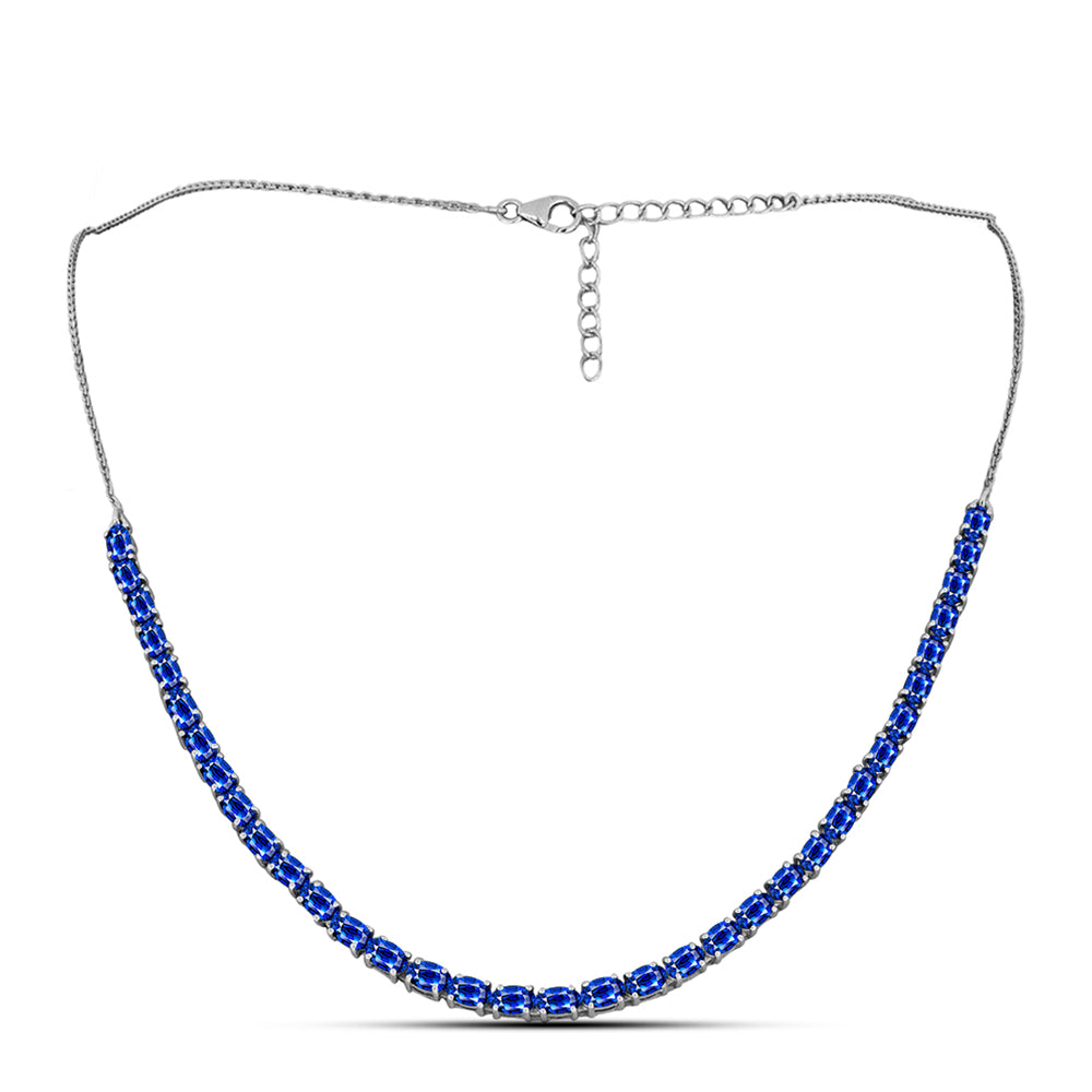 Collar de Plata con Zafiro Azul Australiano