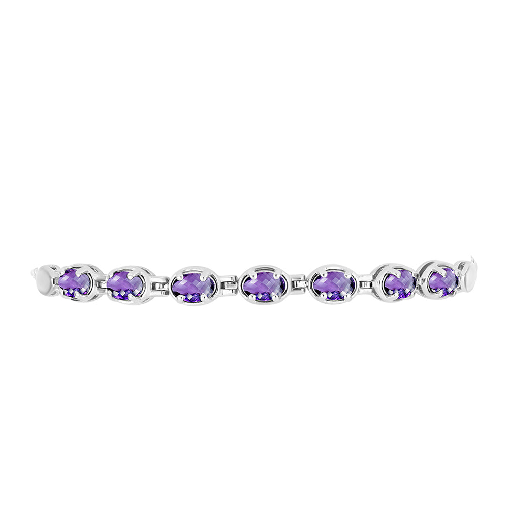 Pulsera de Plata con Amatista de Marruecos