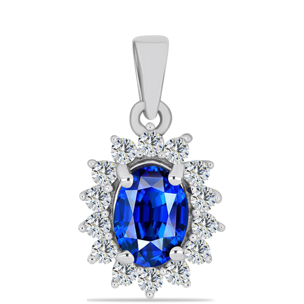 Conjunto de Plata con Zafiro Azul Australiano y Topacio Blanco ( Pendientes +Anillo +Colgante )