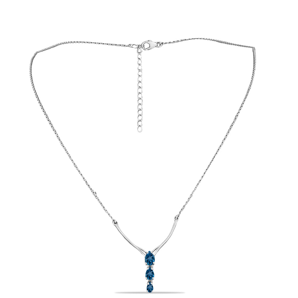 Collar de Plata con Topacio Azul Londres