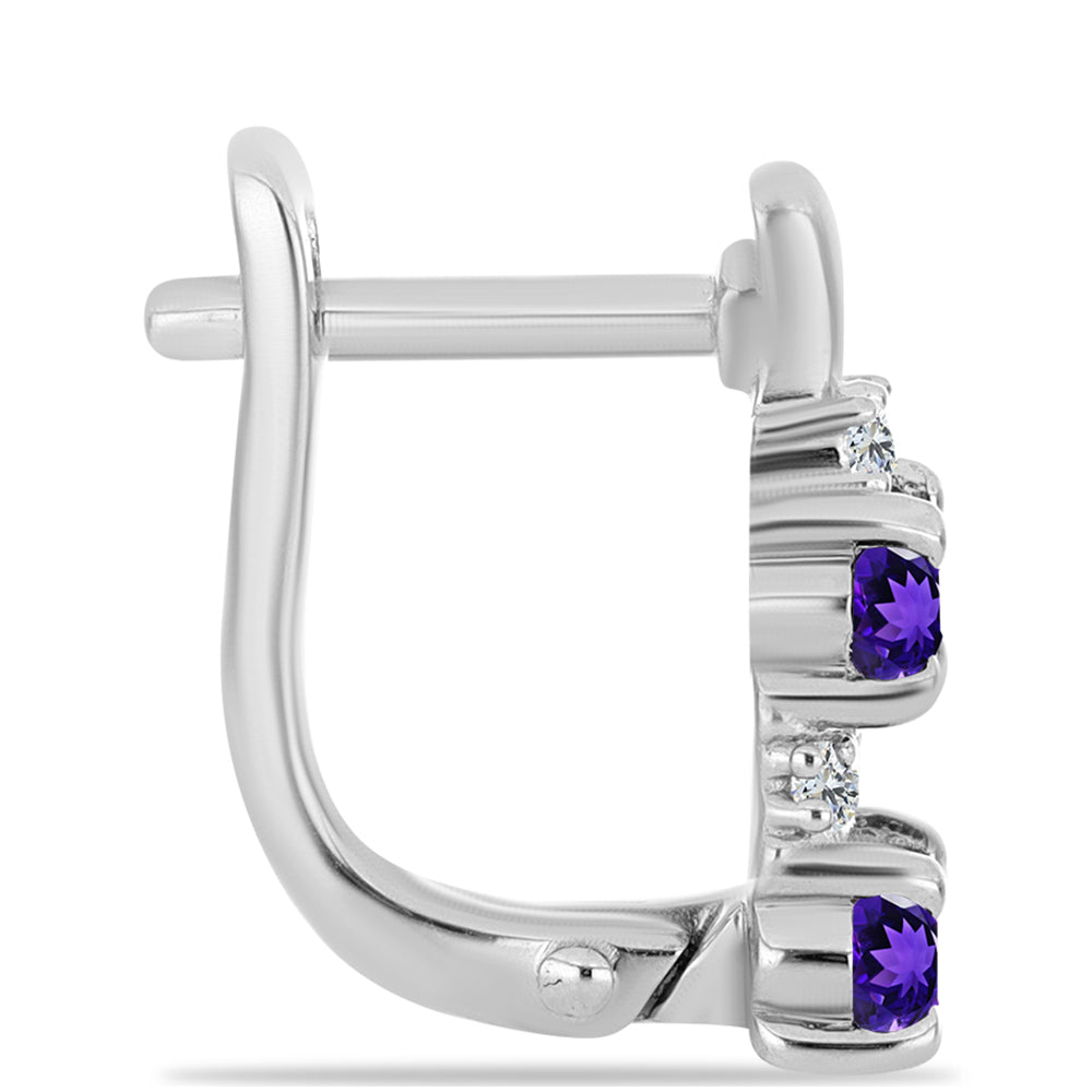 Pendientes de Plata con Amatista de Marruecos y Topacio Blanco