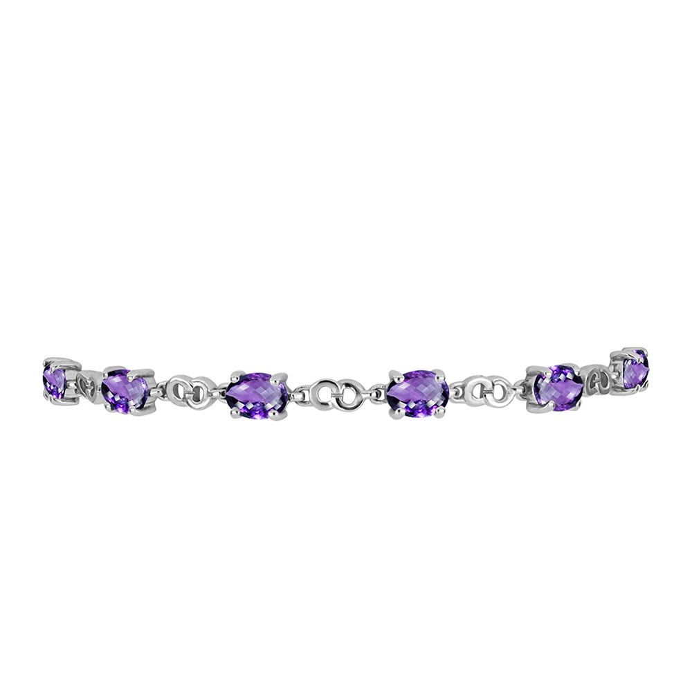 Pulsera de Plata con Amatista de Marruecos