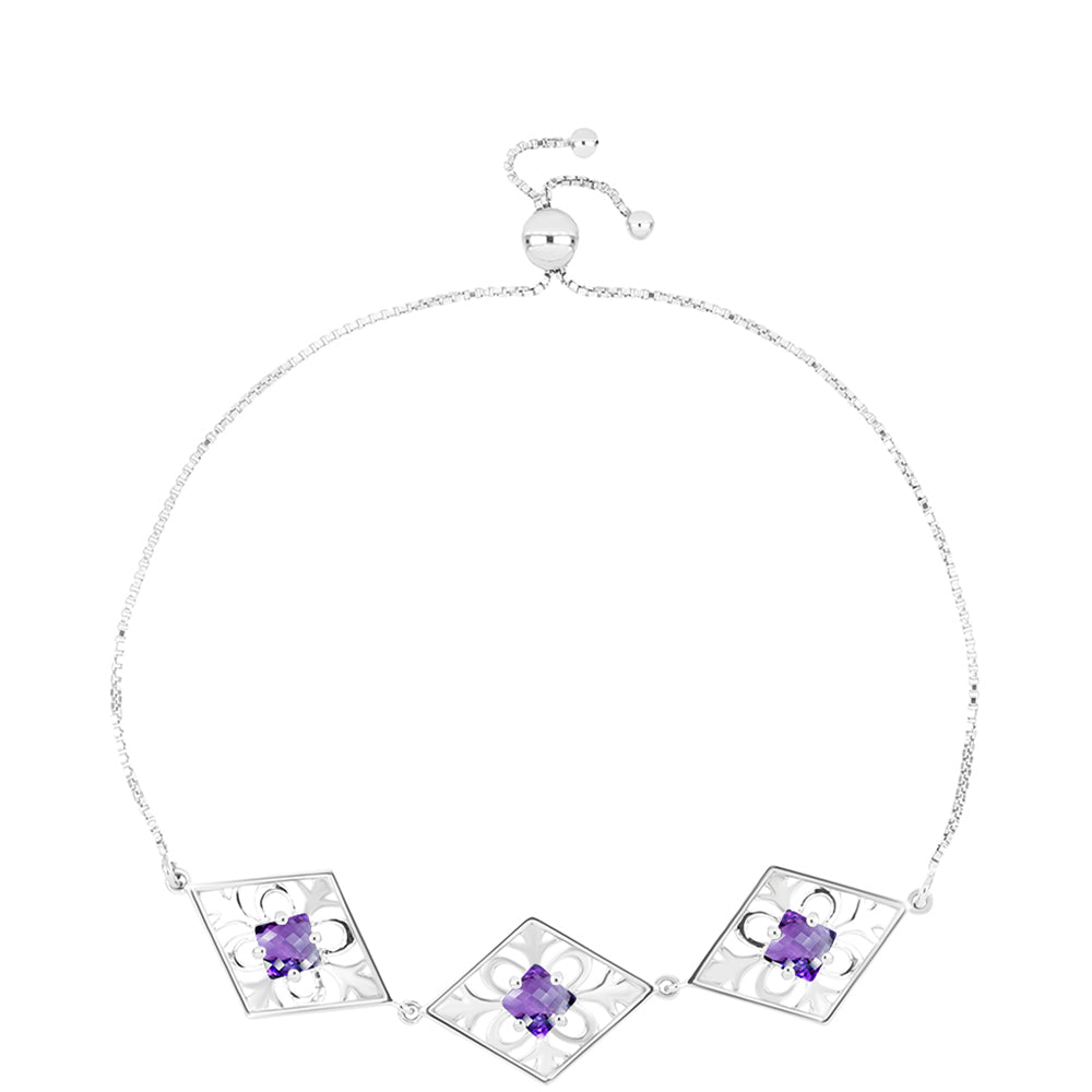 Pulsera de Plata con Amatista de Marruecos