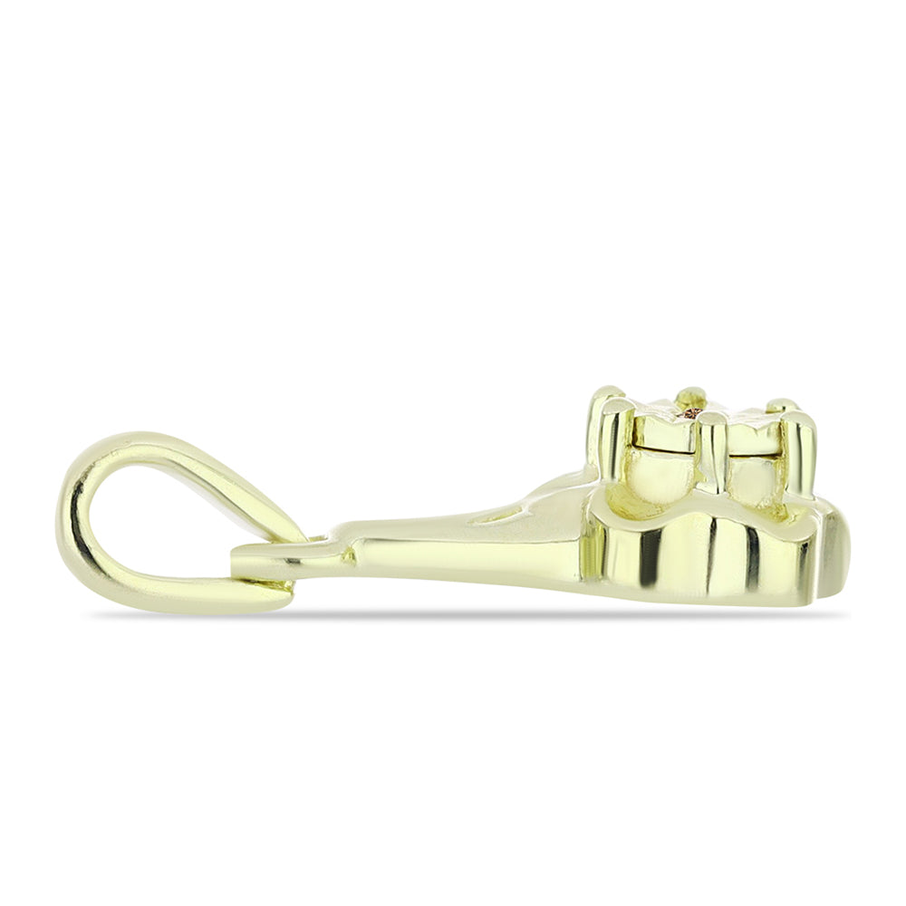 Colgante de Plata Bañada en Oro con Diamante Champagne