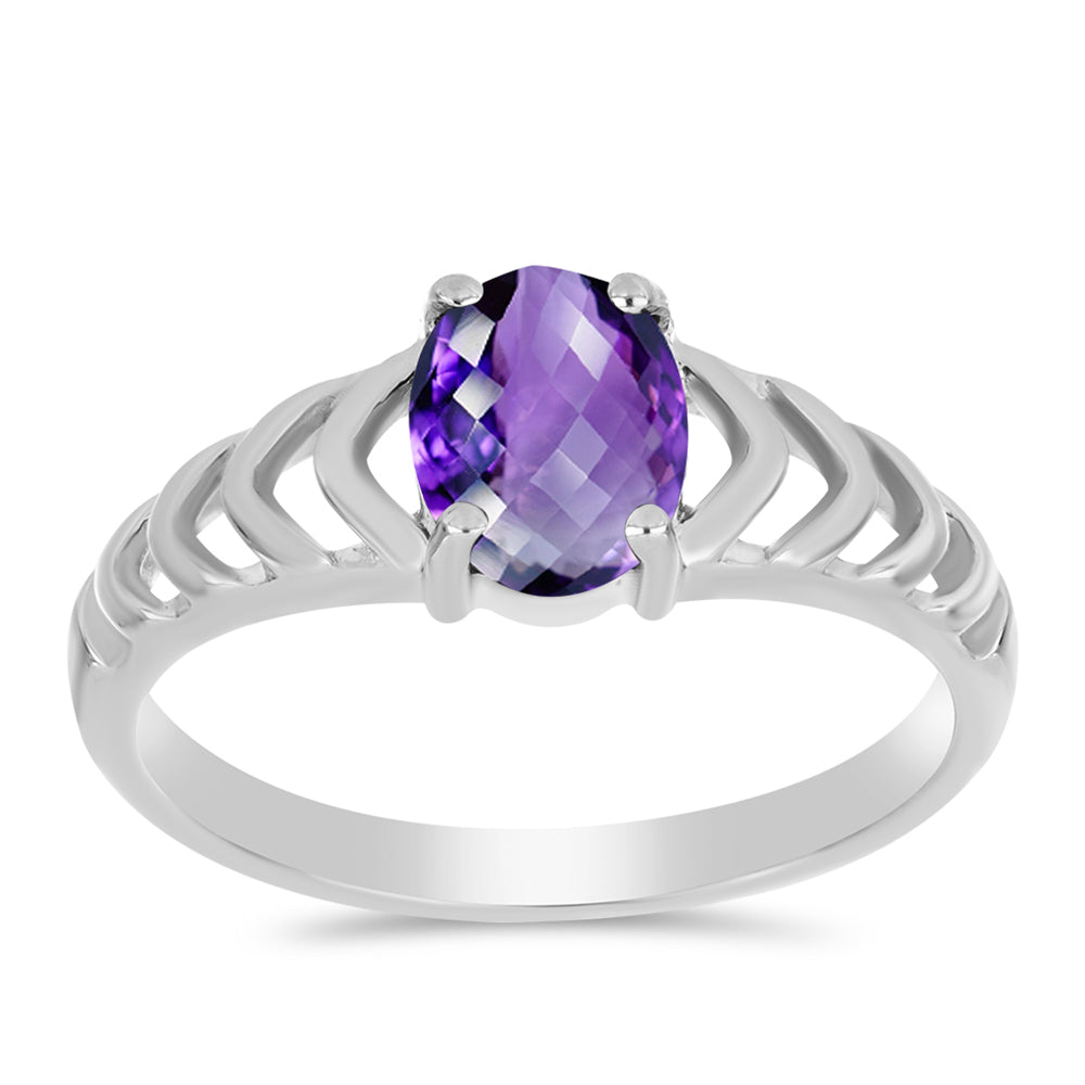 Anillo de Plata con Amatista de Marruecos