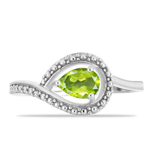 Anillo de Plata con Peridoto de Changbai