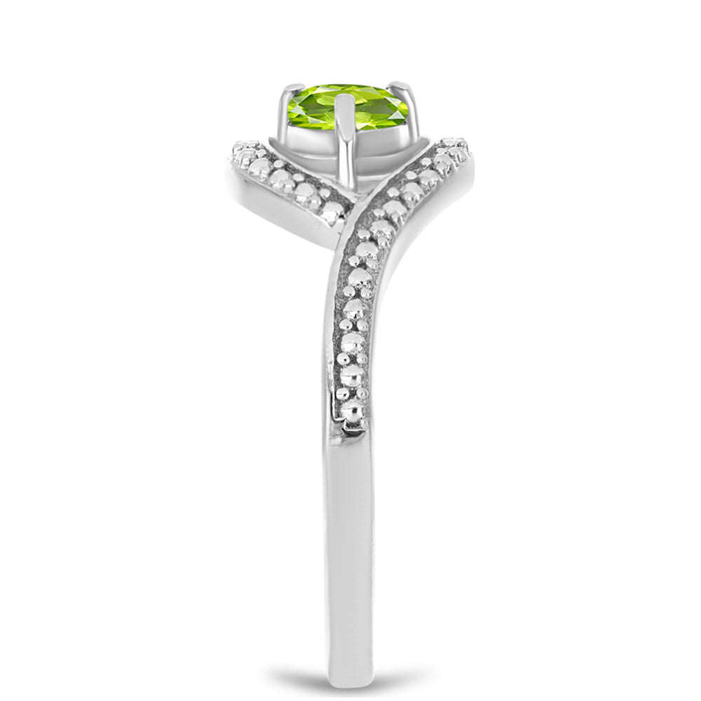 Anillo de Plata con Peridoto de Changbai
