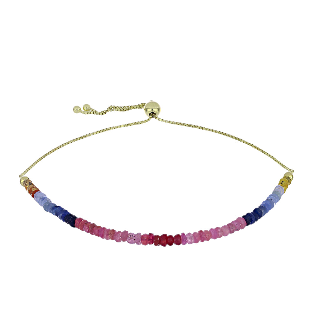 Pulsera de Plata Bañada en Oro con Zafiro Arco Iris Rosebery