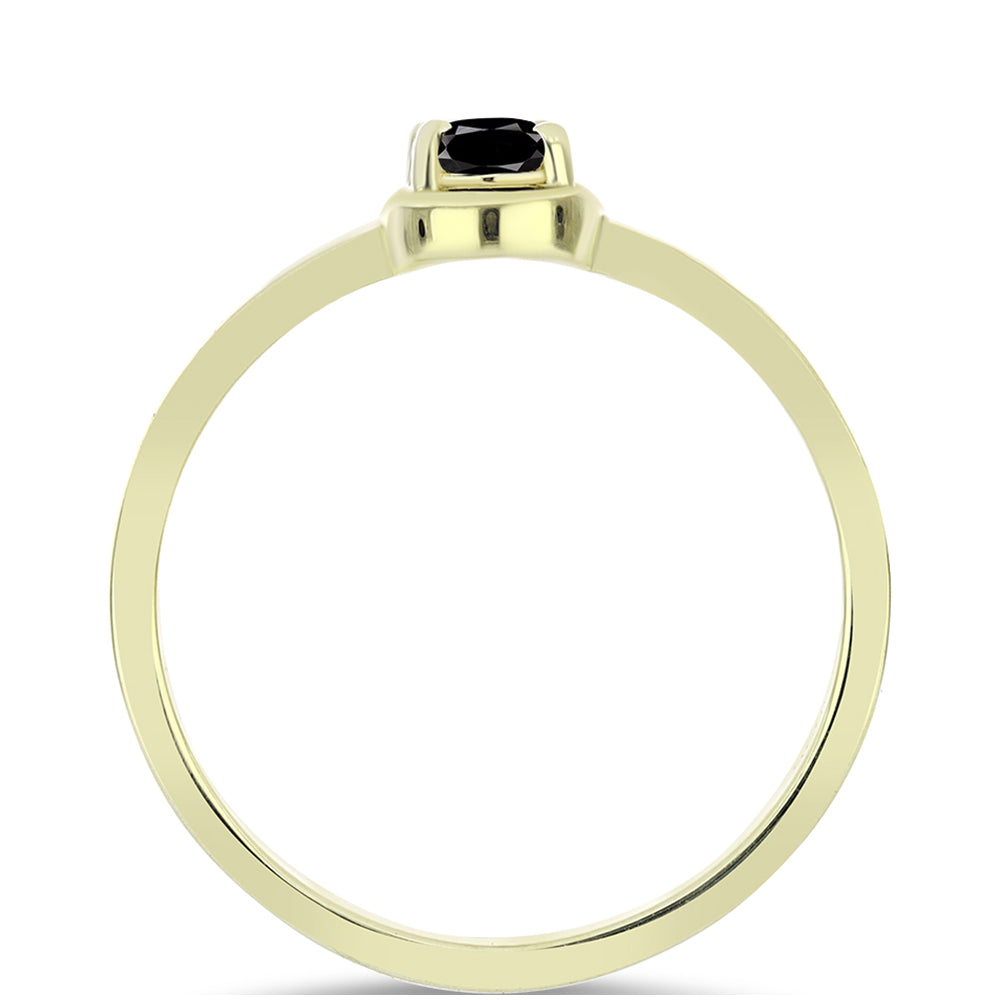 Anillo de Plata Bañada en Oro con Ónix negro de Suwar
