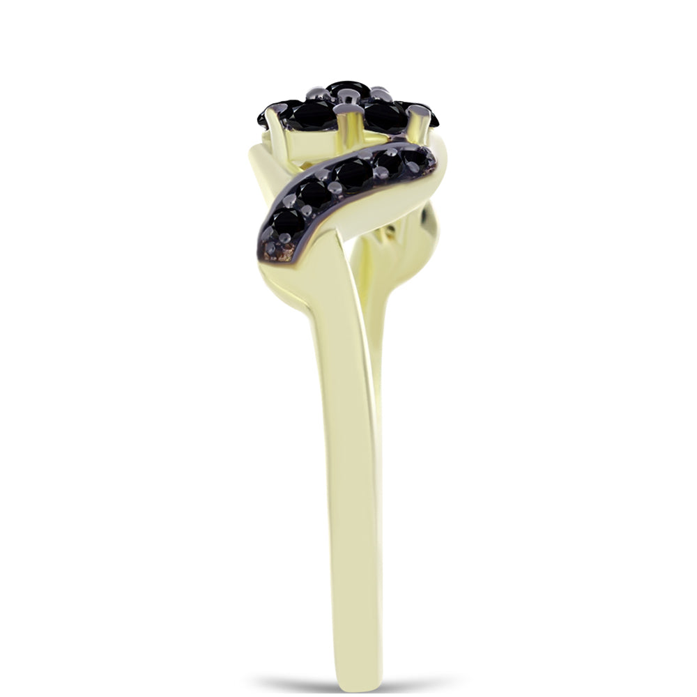 Anillo de Plata Bañada en Oro con Ónix negro de Suwar
