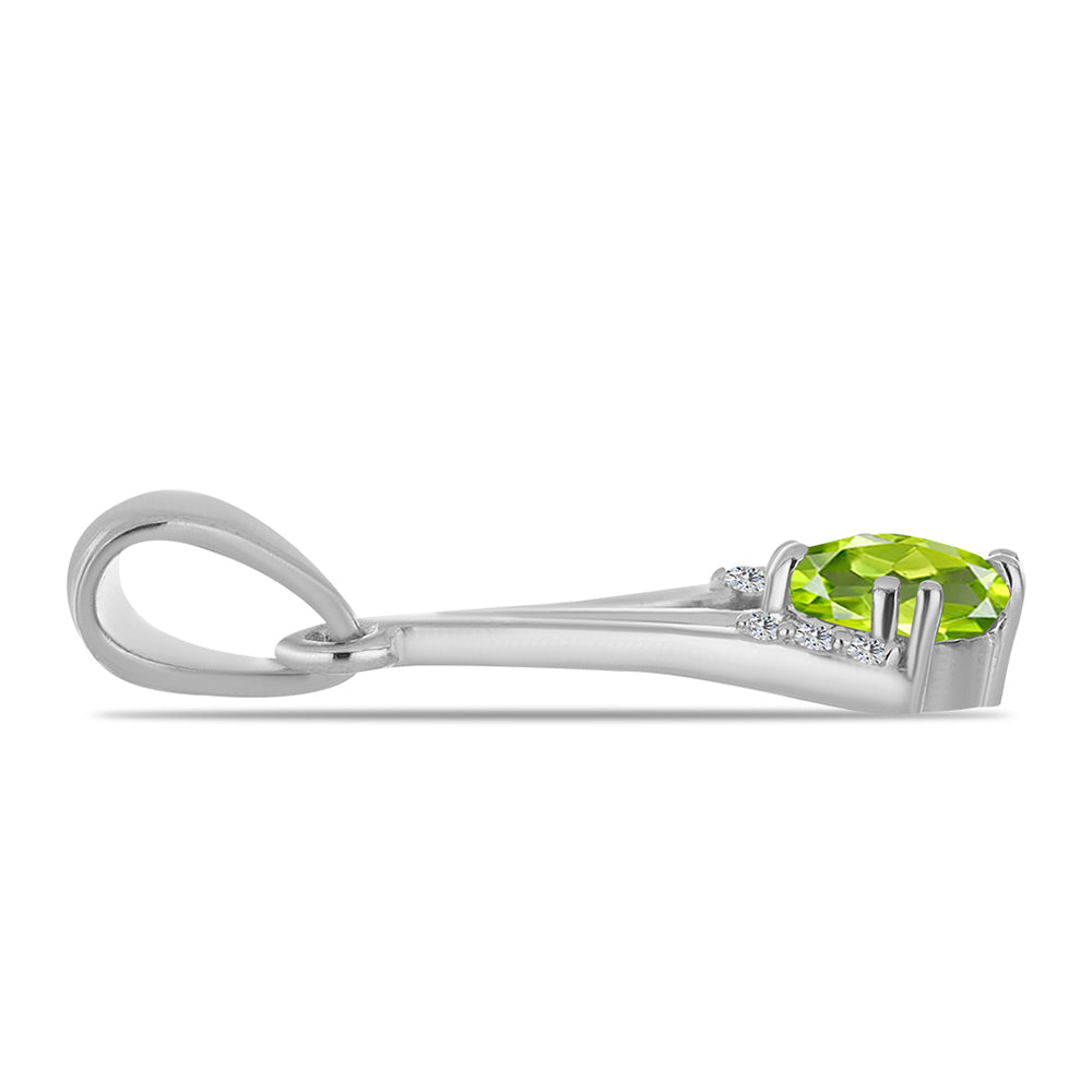 Colgante de Plata con Peridoto de Changbai y Topacio Blanco