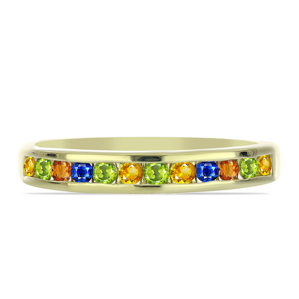 Anillo de Plata Bañada en Oro con Zafiro Arco Iris Rosebery