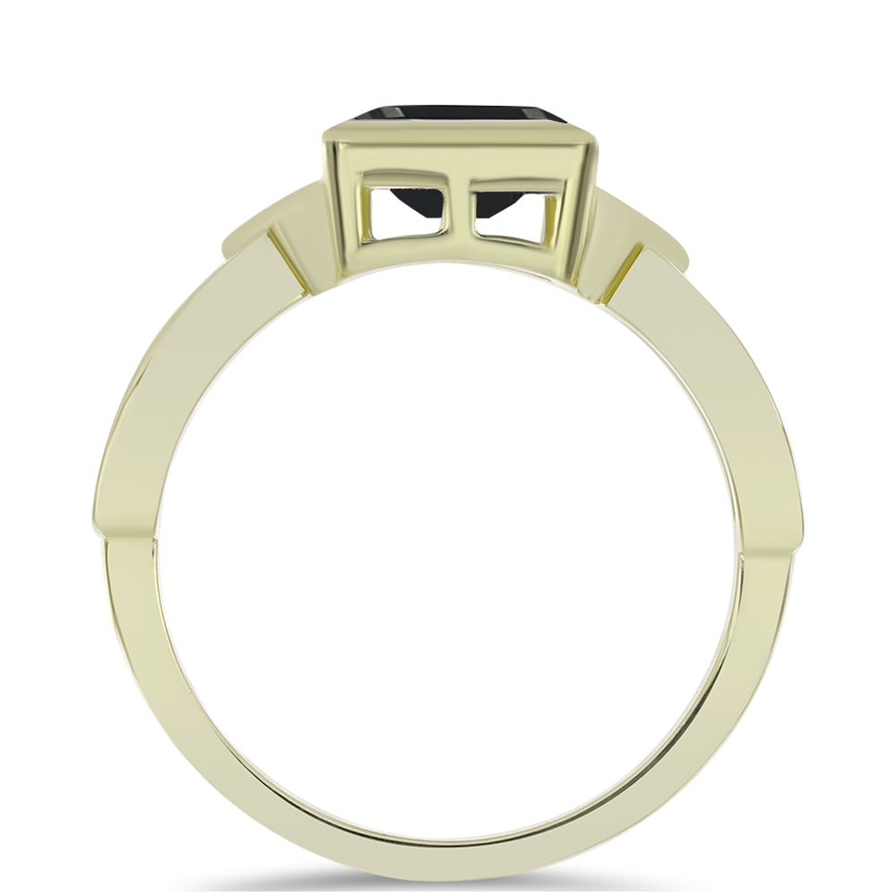 Anillo de Plata Bañada en Oro con Ónix negro de Suwar