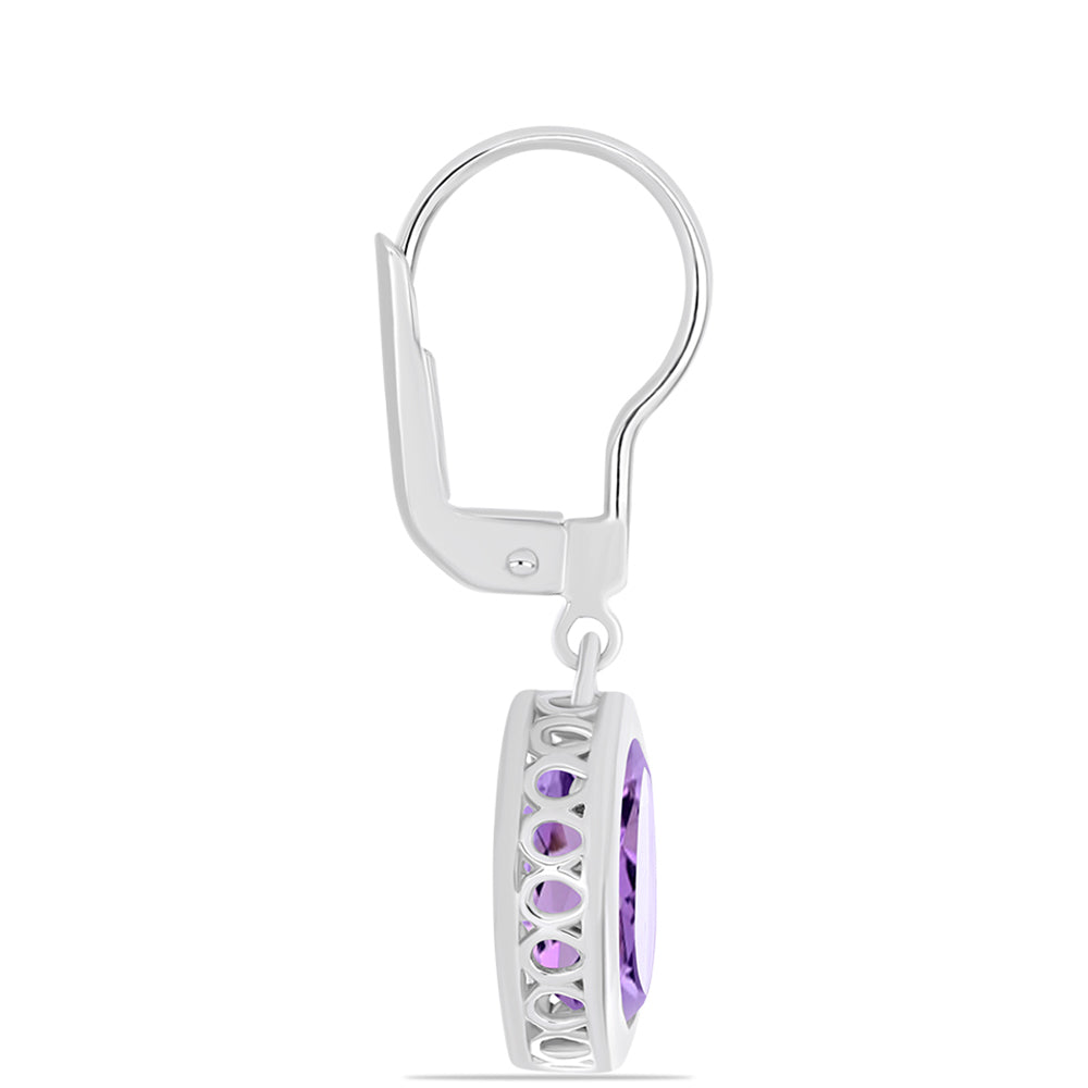 Pendientes de Plata con Amatista Rosa de Francia