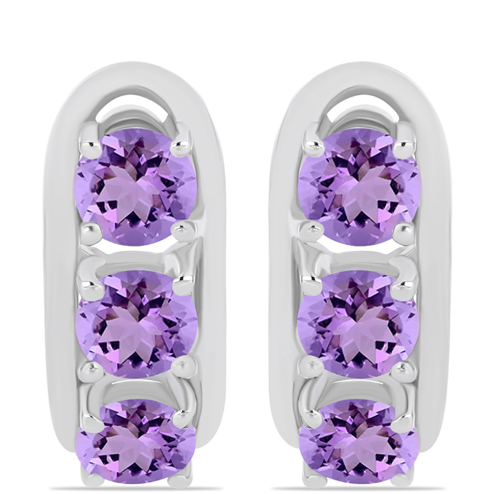 Pendientes de Plata con Amatista Rosa de Francia